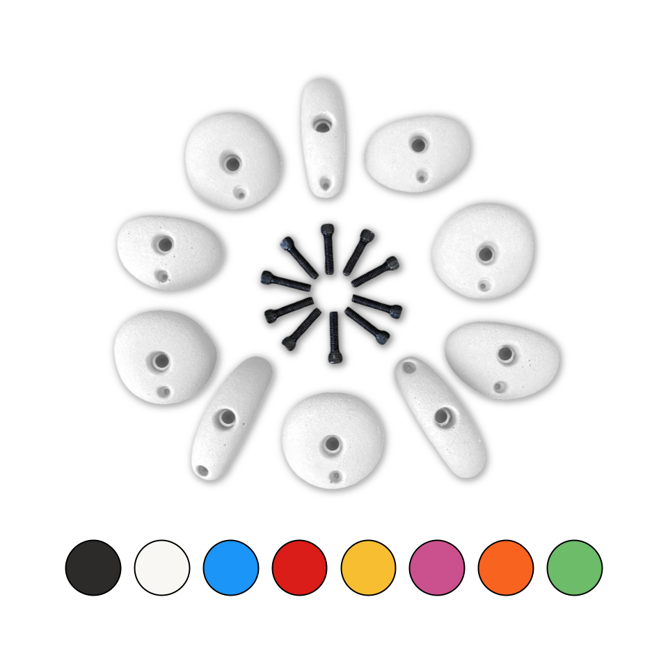 Set of 10 Colored Climbing Holds - Kids Variety Pack