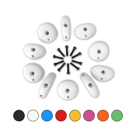Set of 10 Colored Climbing Holds - Kids Variety Pack