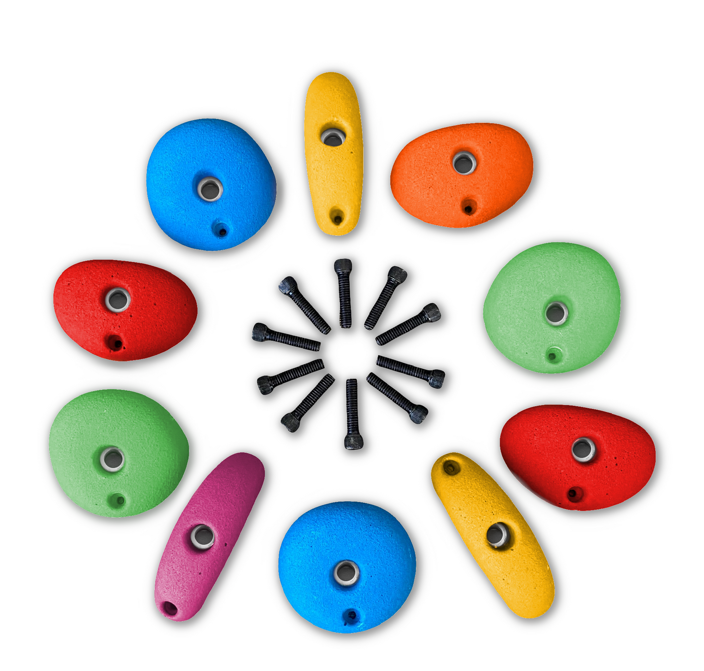 Set of 10 Colored Climbing Holds - Kids Variety Pack
