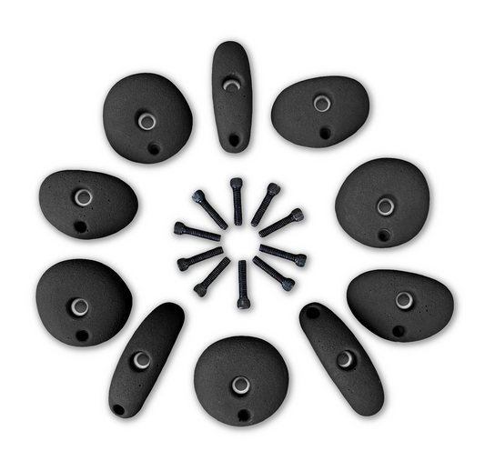 Set of 10 Colored Climbing Holds - Kids Variety Pack